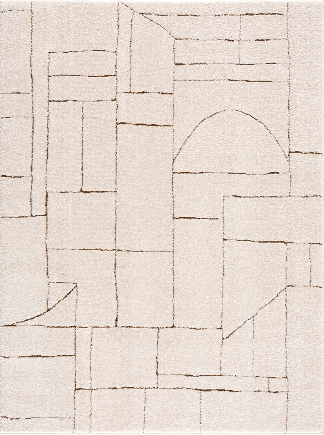 Keats Contemporary Geometrical Design Beige Rug