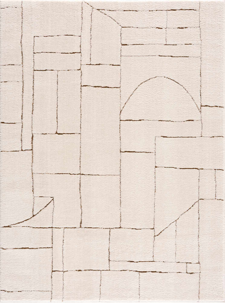 Keats Contemporary Geometrical Design Beige Rug