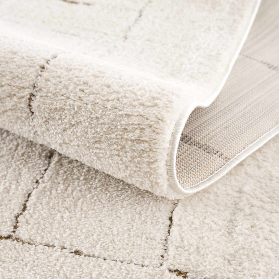 Keats Contemporary Geometrical Design Beige Rug