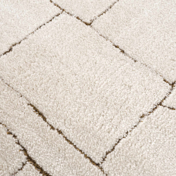 Keats Contemporary Geometrical Design Beige Rug