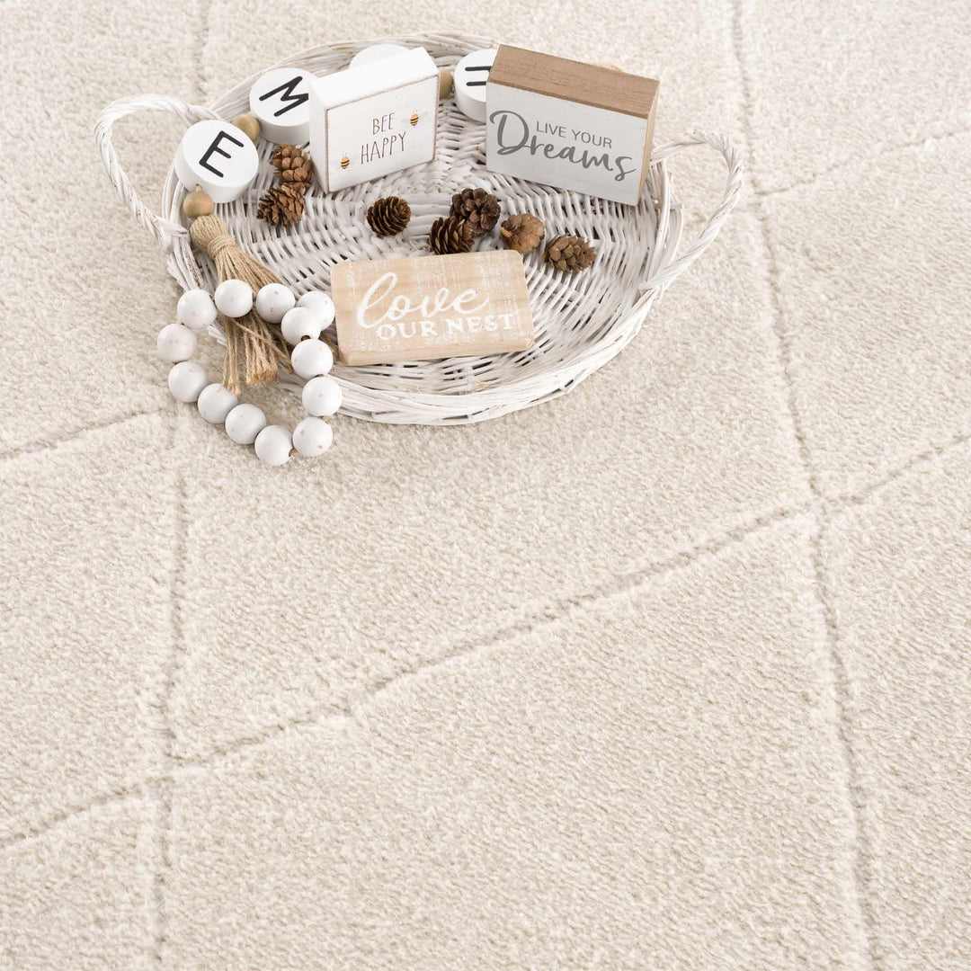 Keone Modern Style Ivory Area Rug
