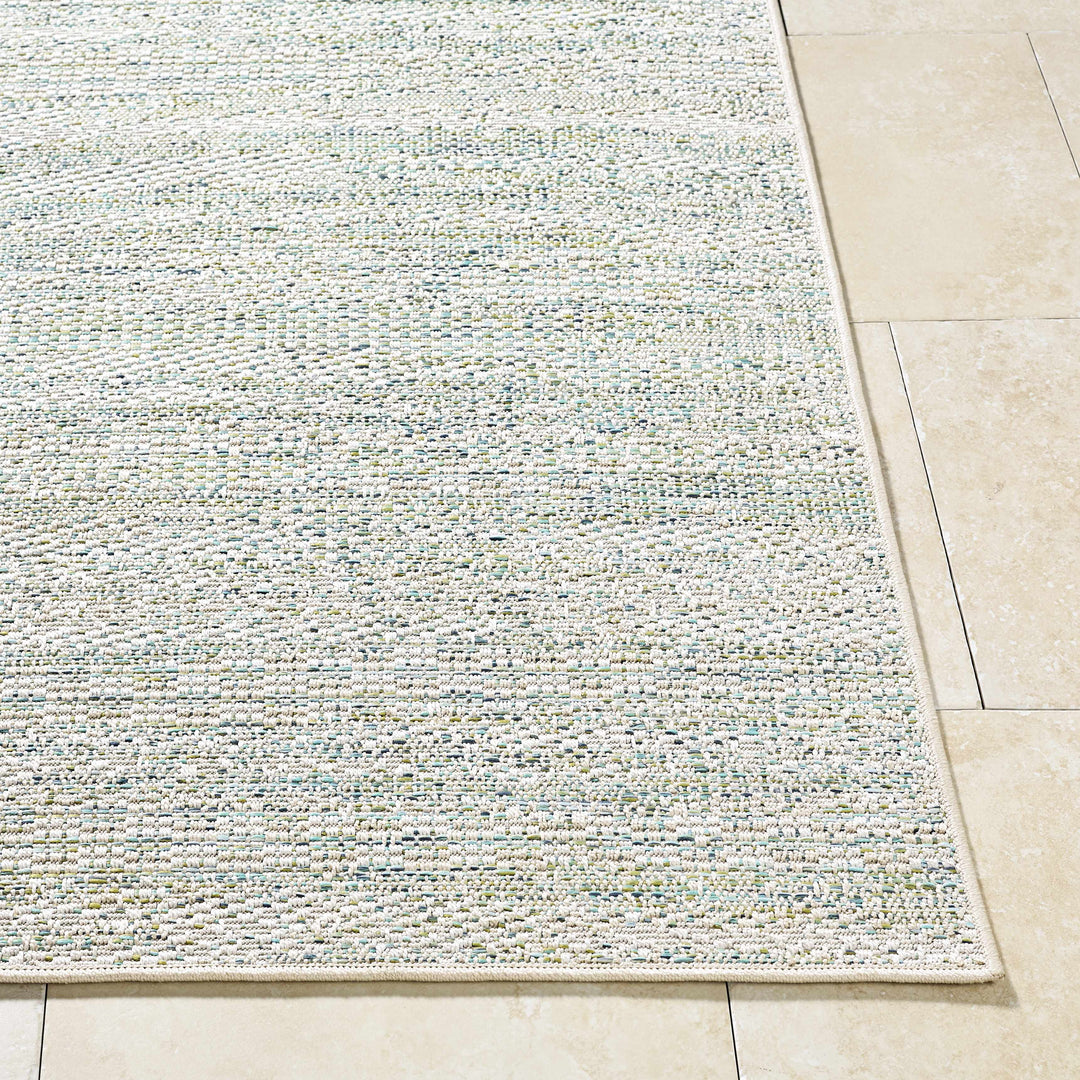 Alezae Modern Style  Ivory And Blue Outdoor Area Rug