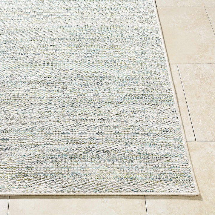 Alezae Modern Style  Ivory And Blue Outdoor Area Rug