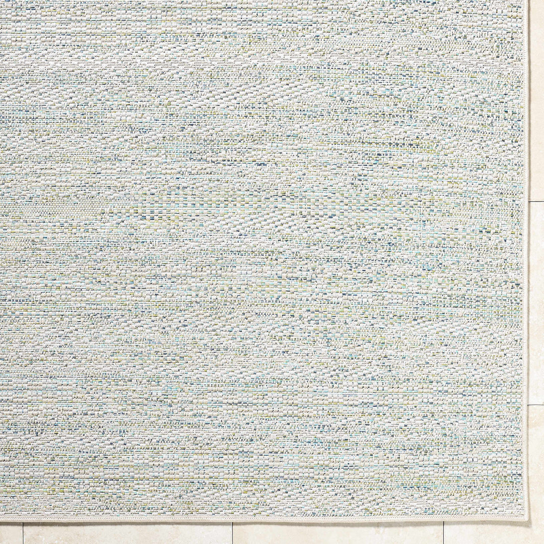 Alezae Modern Style  Ivory And Blue Outdoor Area Rug