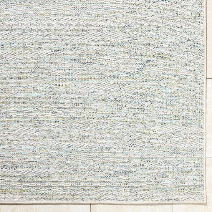Alezae Modern Style  Ivory And Blue Outdoor Area Rug