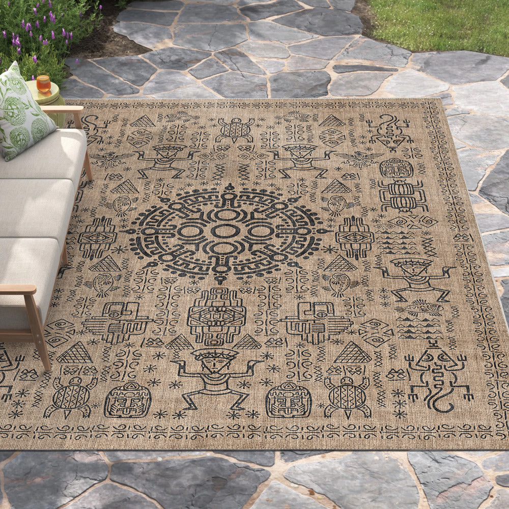 Quartz Design Tan Machine Washable Cotton Area Rug