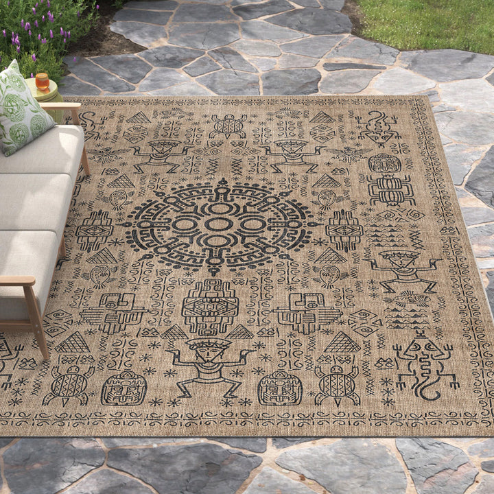 Quartz Design Tan Machine Washable Cotton Area Rug