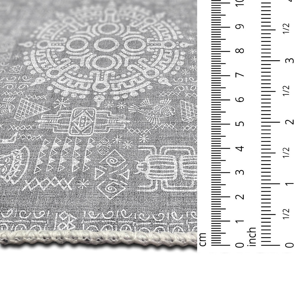 Rivet Silver Machine Washable Cotton Area Rug