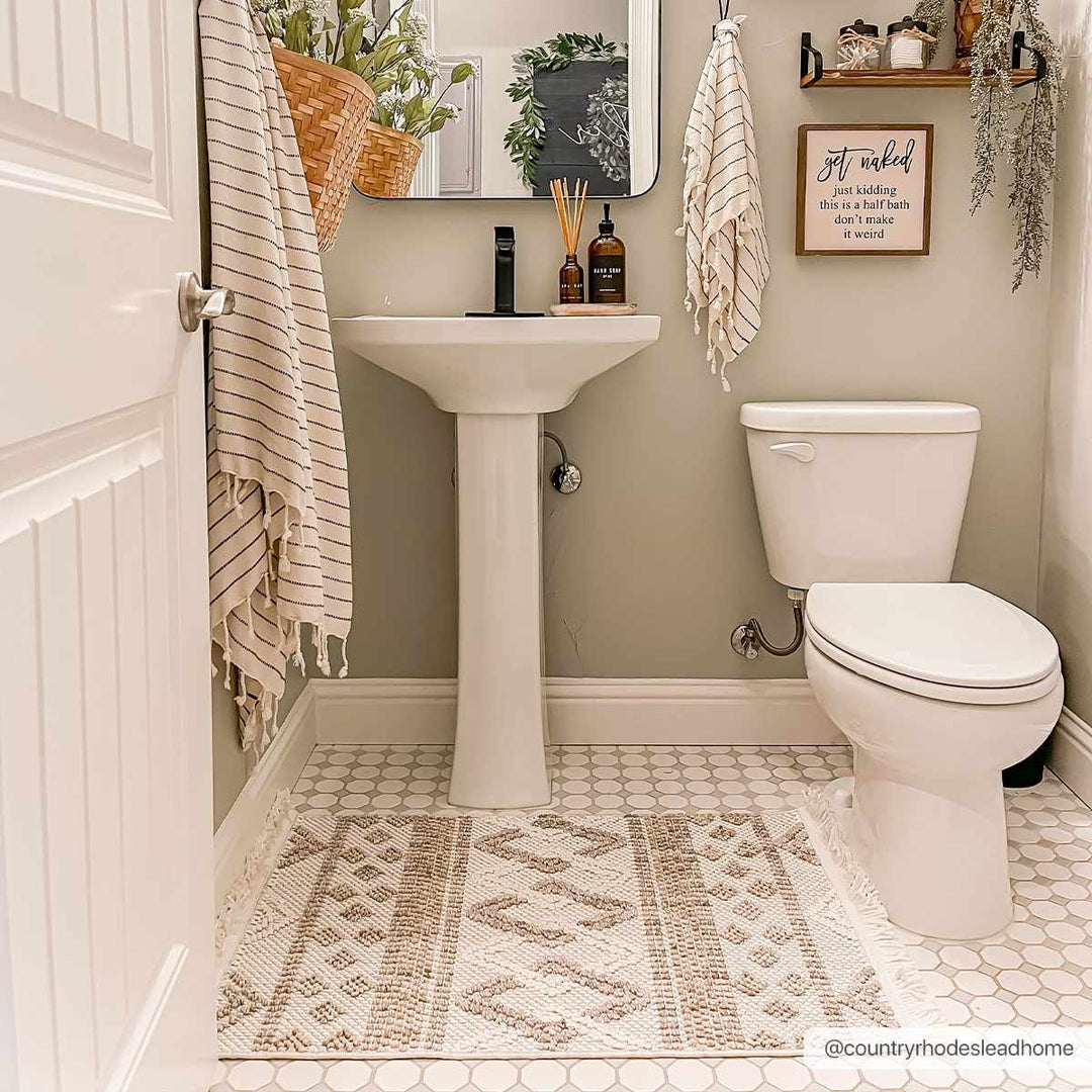 Faruq Modern Tribal Design Beige Area Rug