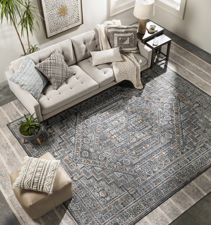 Metcalf Modern Stripes Design Gray Hand Woven Area Rug