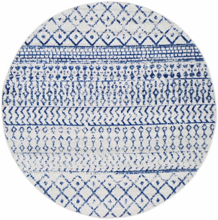 Gaura Geometrical Design Navy And Ivory Area Rug
