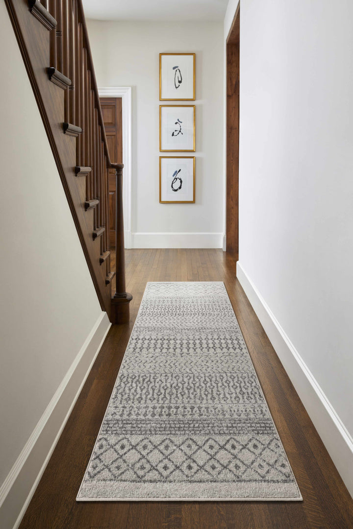 Genji Modern Style Ivory And Gray Rug