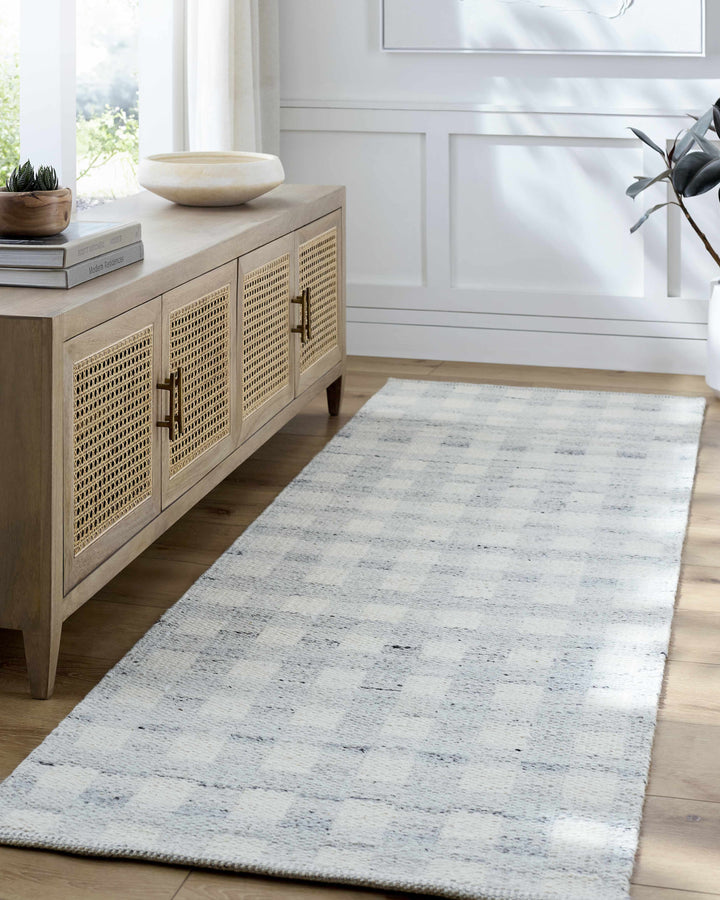 Garth Modern Style Ivory Hand Woven Wool Area Rug