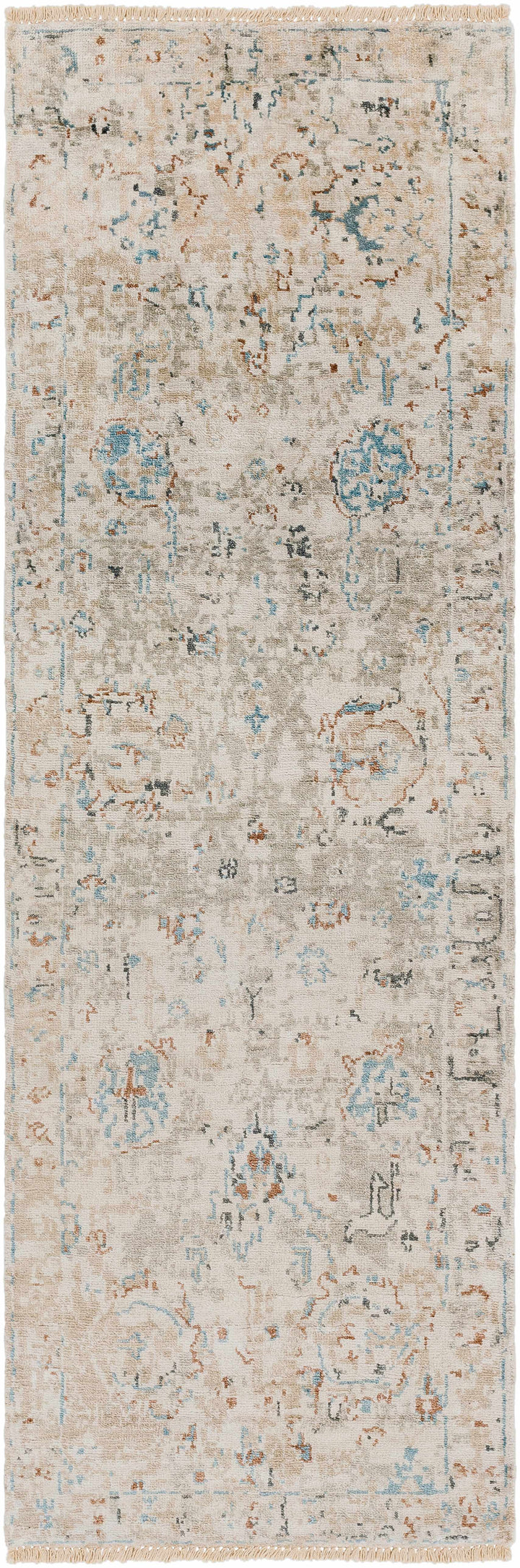 Gonzaga Transitional Design Gray And Beige Hand Knotted Premium Rug