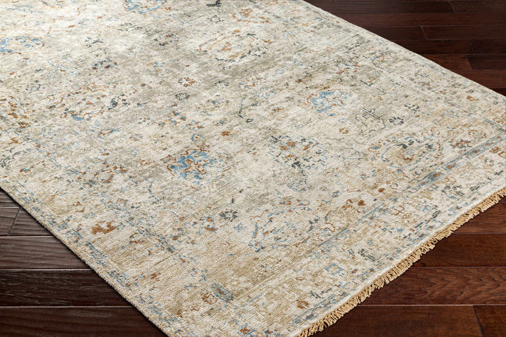Gonzaga Transitional Design Gray And Beige Hand Knotted Premium Rug