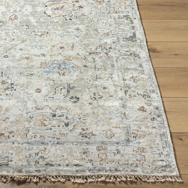 Gonzaga Transitional Design Gray And Beige Hand Knotted Premium Rug
