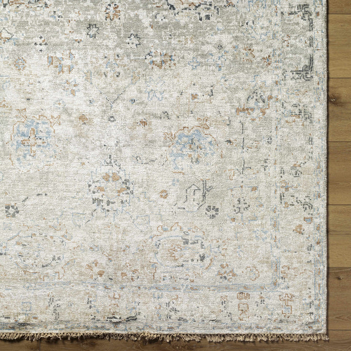 Gonzaga Transitional Design Gray And Beige Hand Knotted Premium Rug