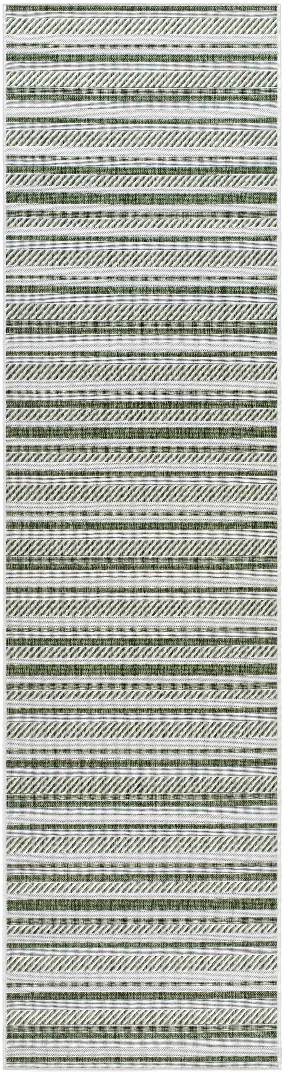 Gram Contemporary Style Green And Ivory Outdoor Rug