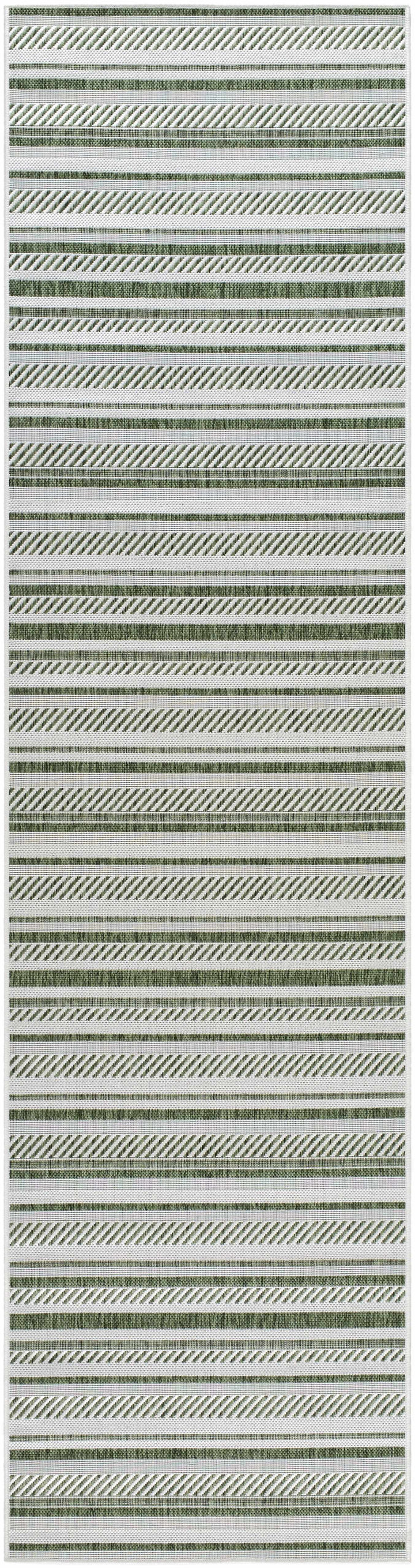 Gram Contemporary Style Green And Ivory Outdoor Rug