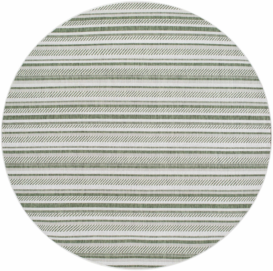 Gram Contemporary Style Green And Ivory Outdoor Rug