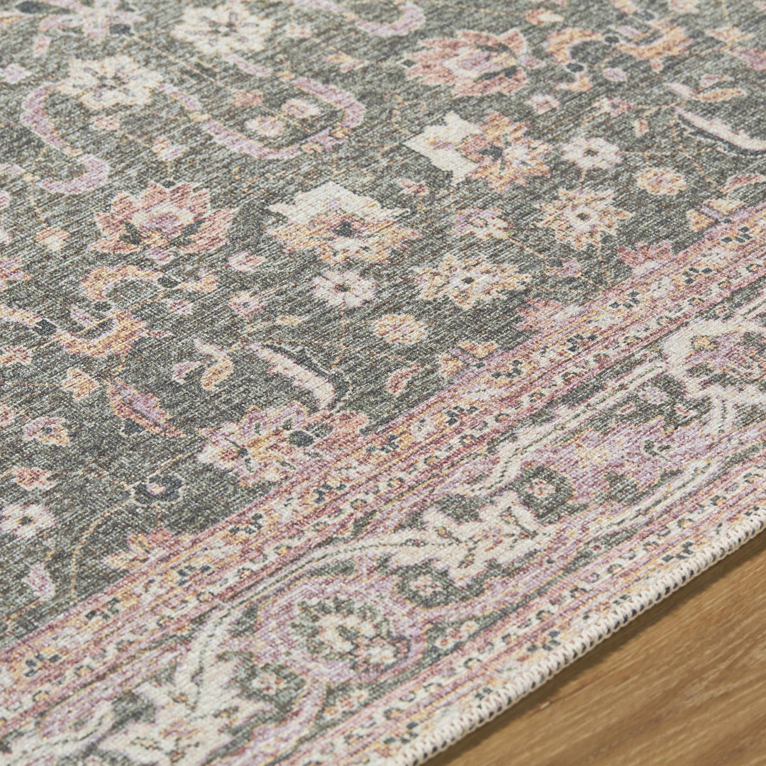 Alyson Traditional Green And Beige Washable Rug