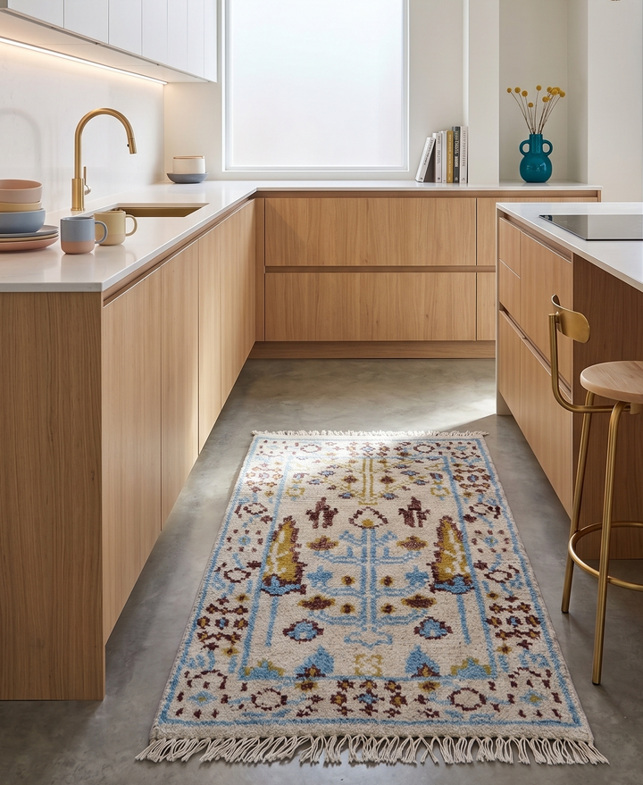 Tree of life Beige And Blue Hand Knotted 2x3 Wool Rug
