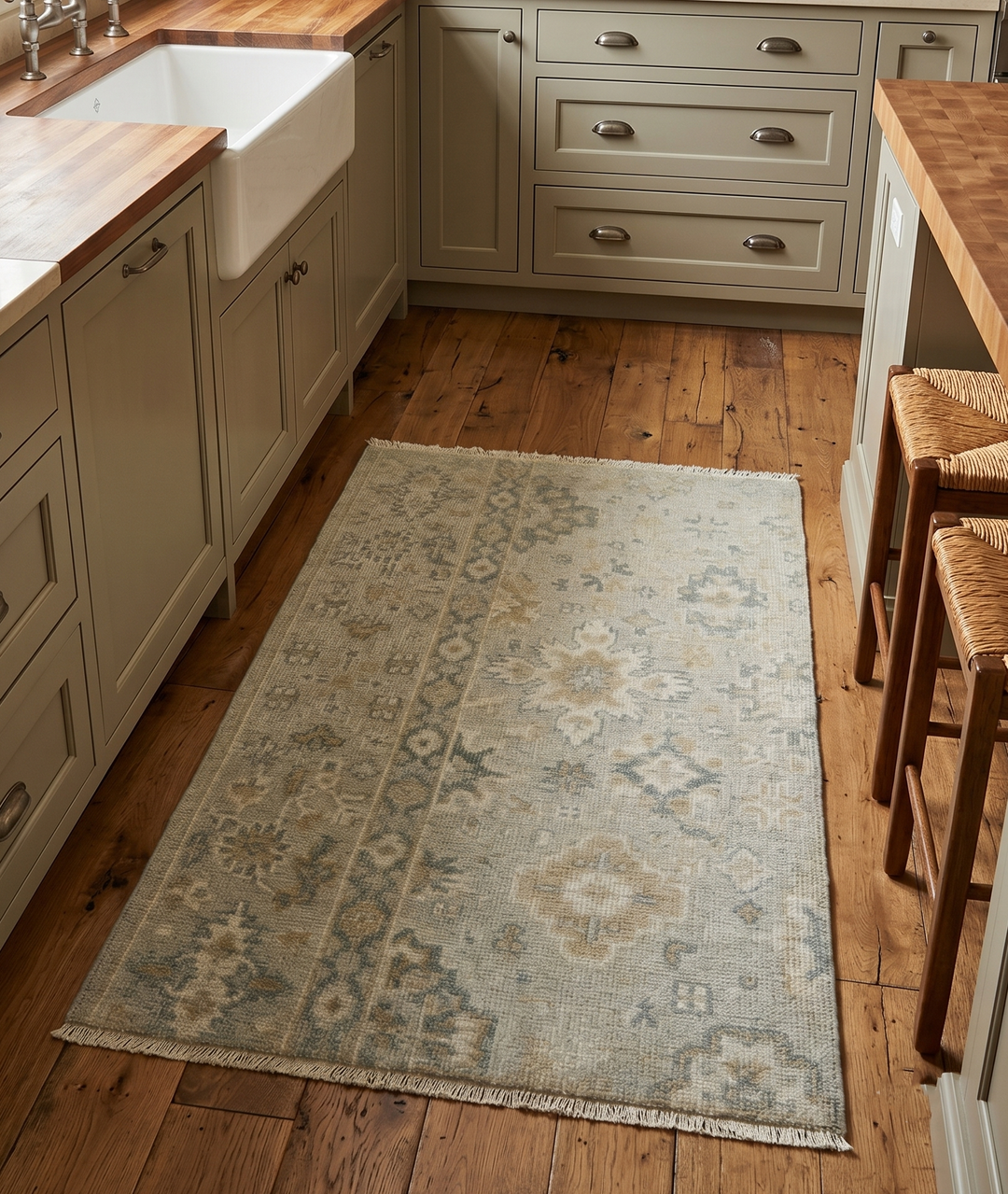 2x3 Hand Knotted Beige and Gray Traditional Persian Wool Rug