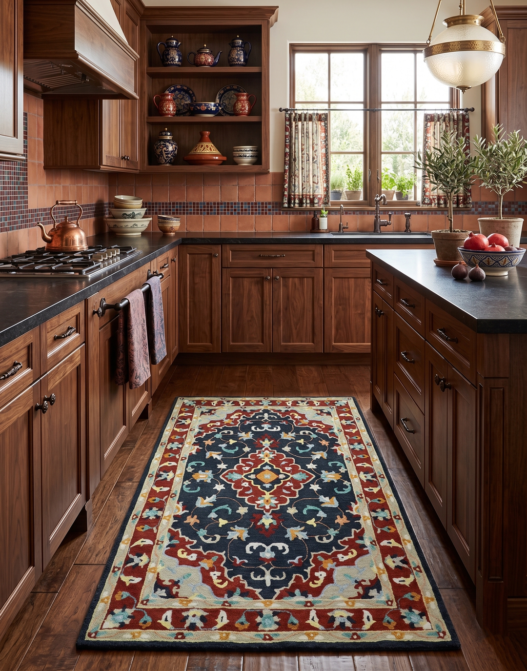 Ready to Ship Traditional Charcoal And Maroon Hand Tufted 5x8 Wool Rug
