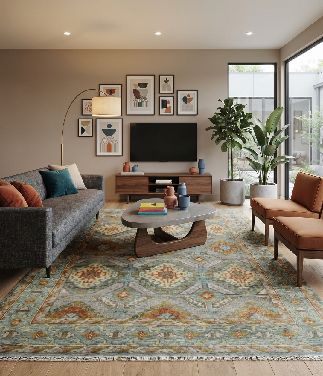 9x12 Hand Knotted Gray, Silver and Beige Oriental Traditional Wool Area Rug, Living Room and Bedroom Rug