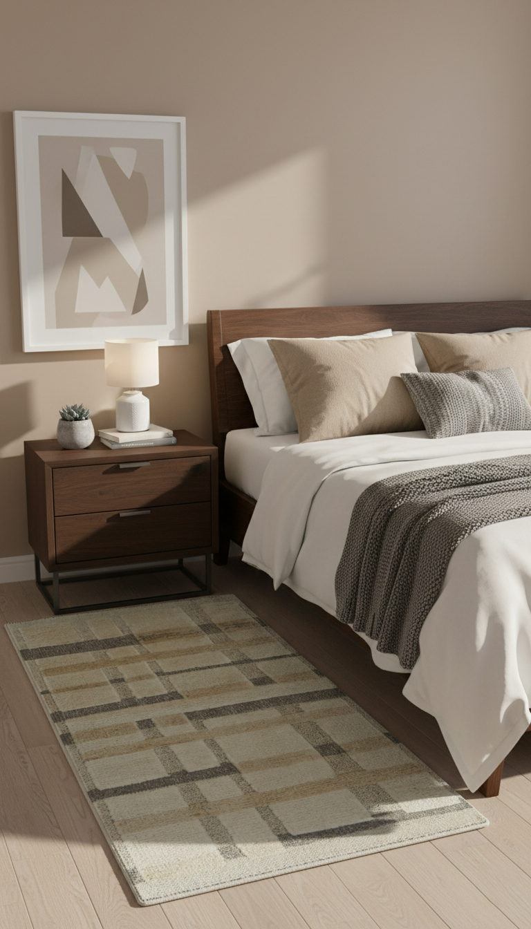 Custom Made Contemporary Design Beige And Gray Hand knotted wool Area Rug