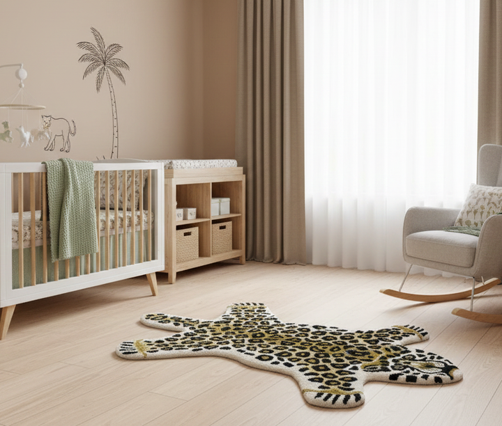 Hand Tufted Animal Leopard Gold And Black 3x5 Wool Area Rug