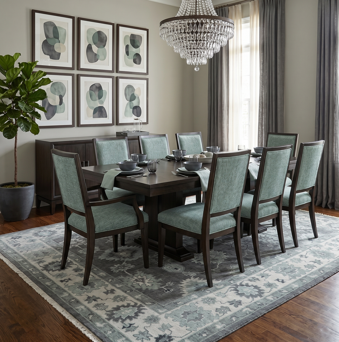 Antique look Charcoal, Ivory and Silver Hand knotted Traditional Oushak Custom Made wool Area Rug