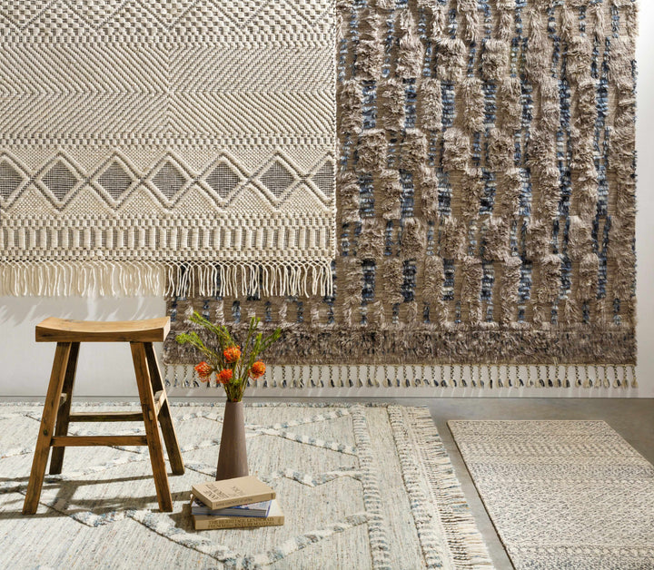 Ingham Gray And Blue Modern Style Hand Knotted Area Rug