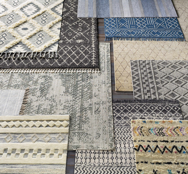 Ravendale Gray And Blue Modern Style Area Rug