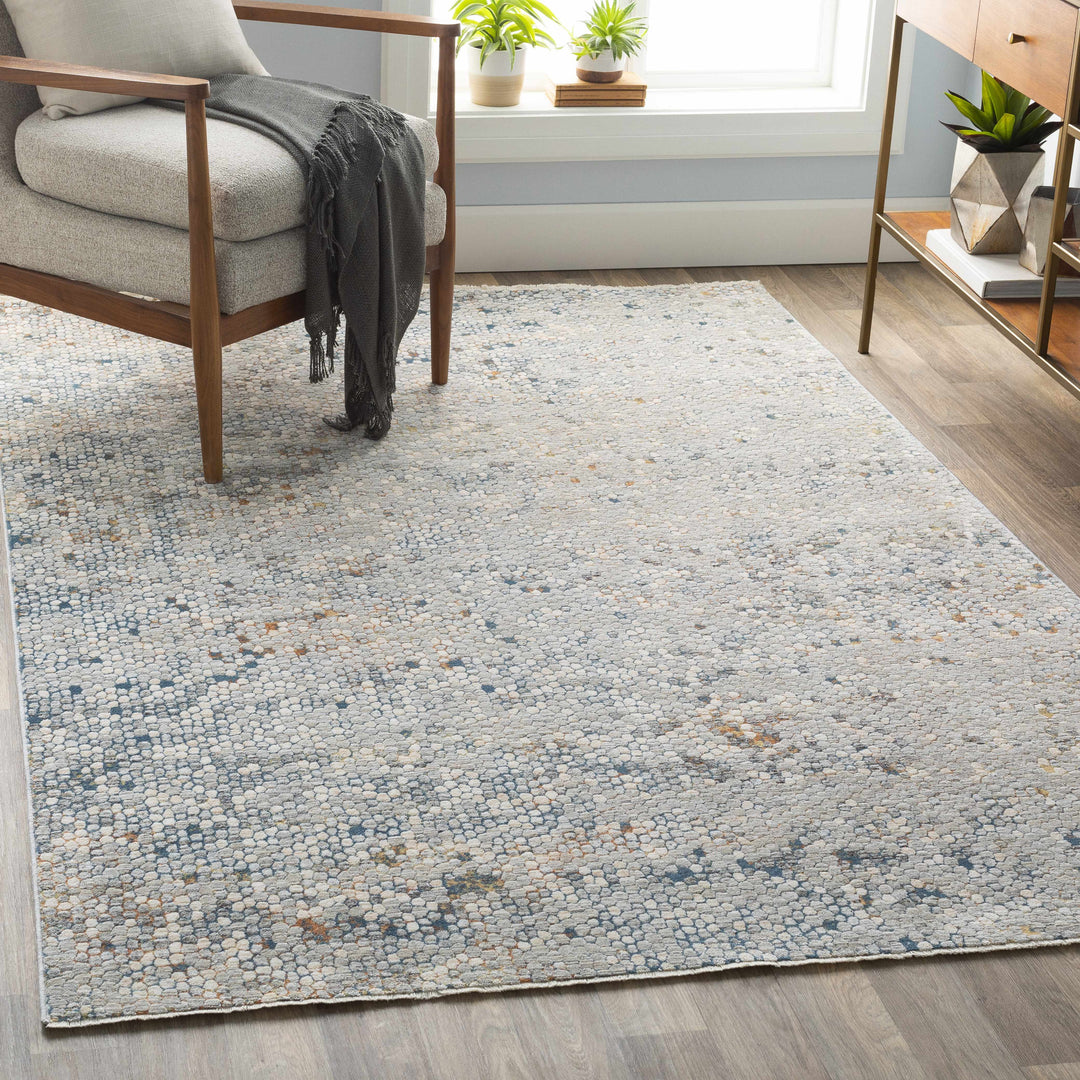 Hamler Gray And Blue Modern Abstract Design Area Rug