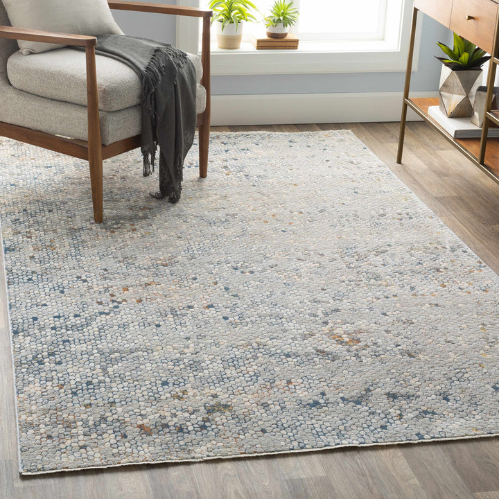 Hamler Gray And Blue Modern Abstract Design Area Rug