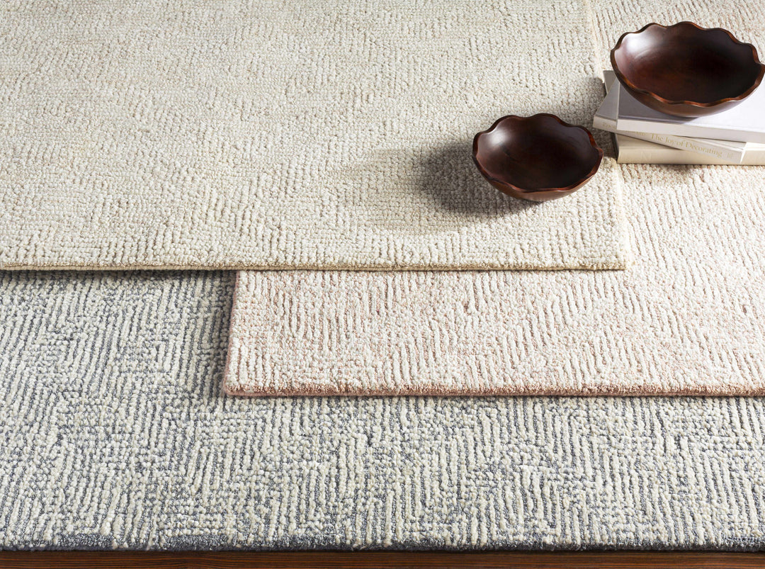 Delahey Ivory Modern Style Hand Tufted Wool Area Rug