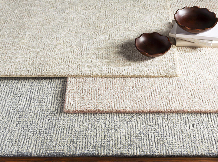Delahey Ivory Modern Style Hand Tufted Wool Area Rug