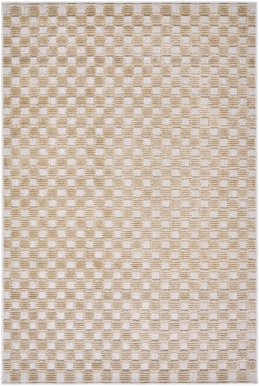Anthea Contemporary Geometrical Tan And Beige Washable Rug