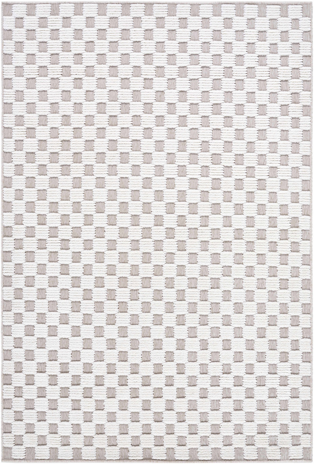 Anthea Modern Geometric Design Ivory Washable Area Rug