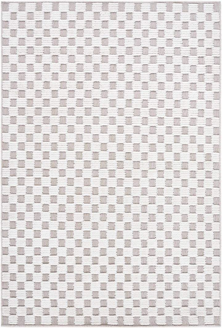 Anthea Modern Geometric Design Ivory Washable Area Rug