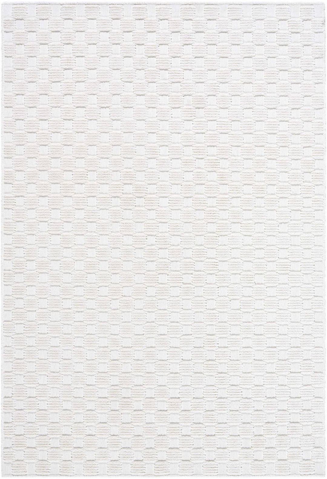 Anthea White Geometric Design Washable Rug