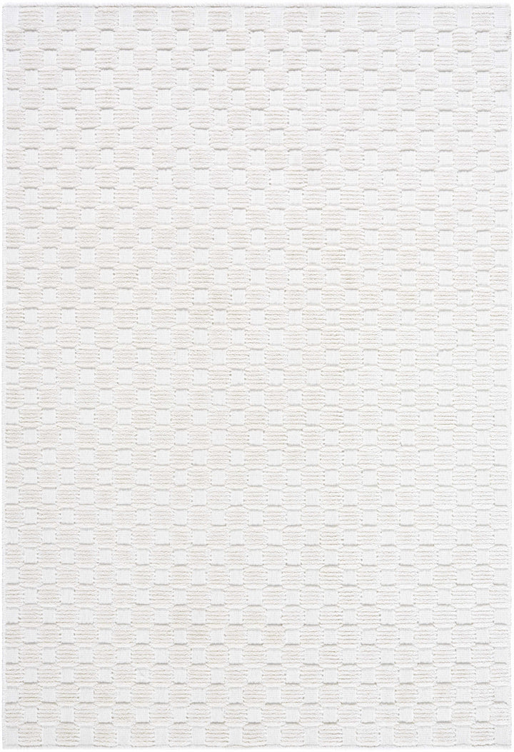 Anthea White Geometric Design Washable Rug