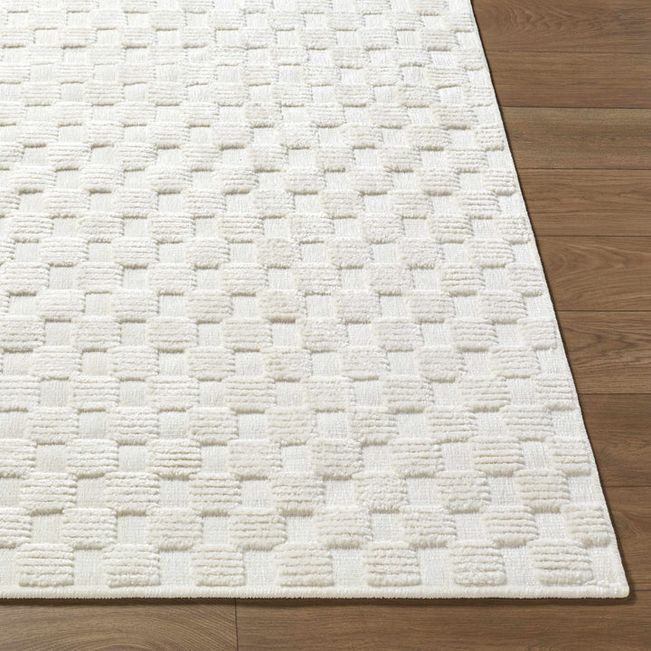 Anthea White Geometric Design Washable Rug