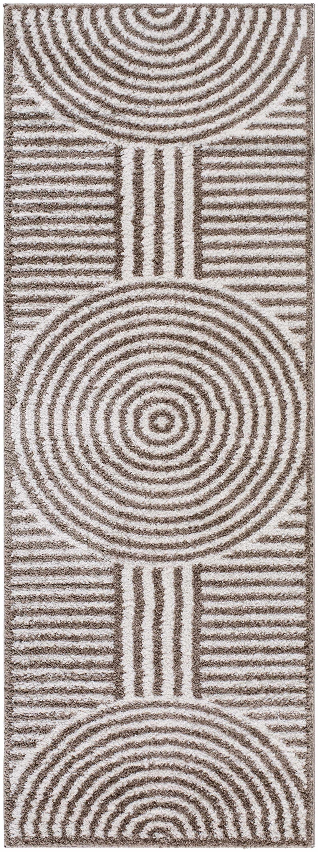 Allard Brown And Beige Contemporary Design Washable Rug