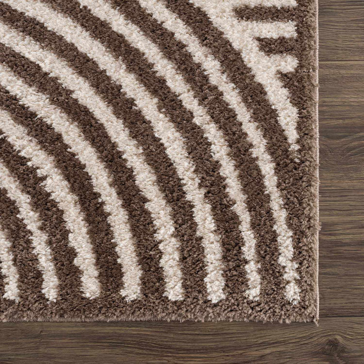 Allard Brown And Beige Contemporary Design Washable Rug