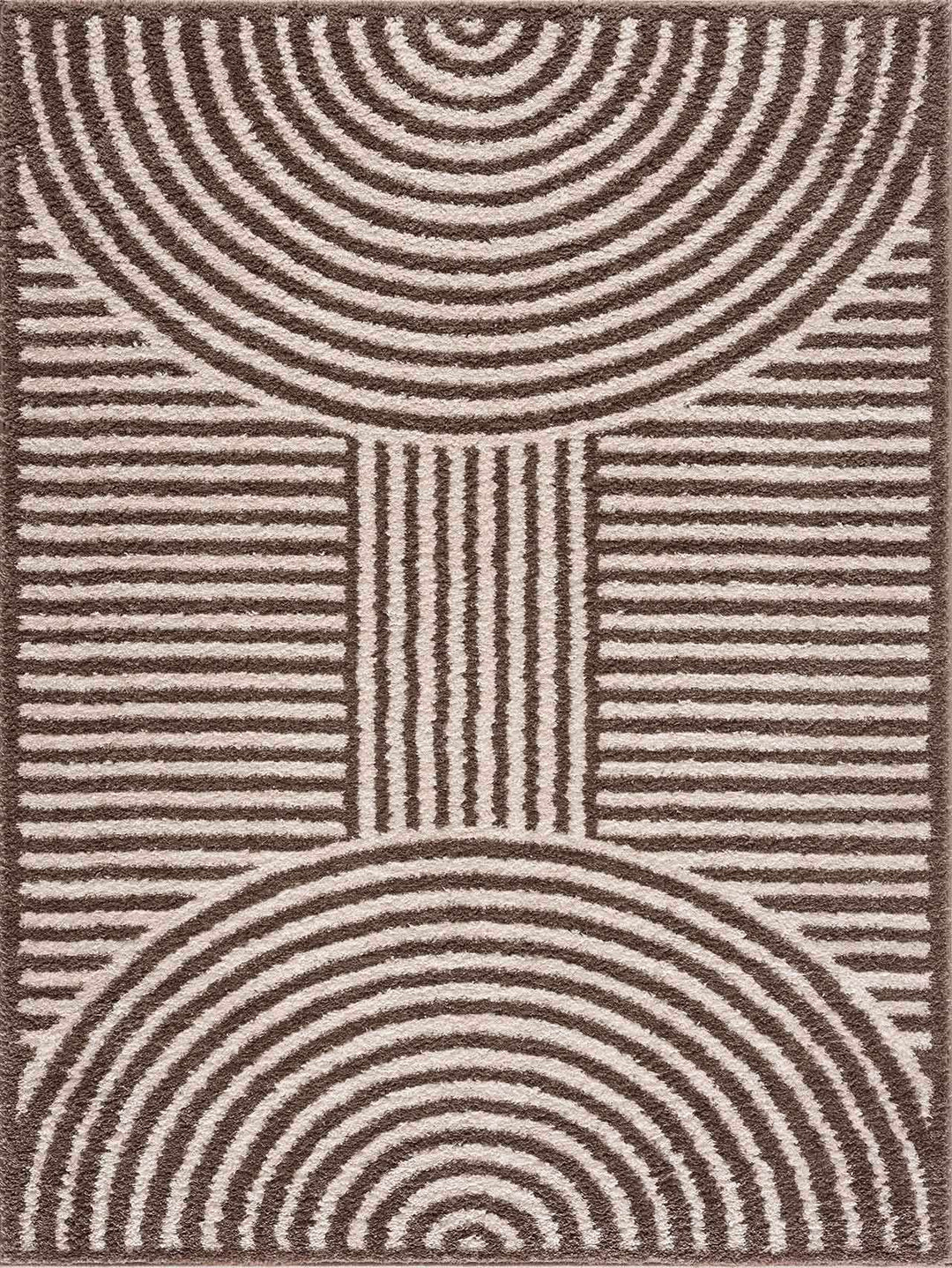 Allard Brown And Beige Contemporary Design Washable Rug