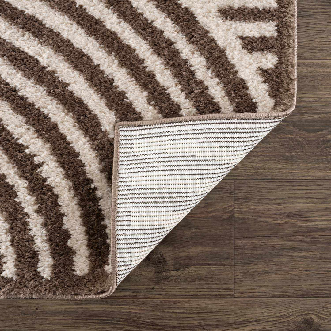 Allard Brown And Beige Contemporary Design Washable Rug