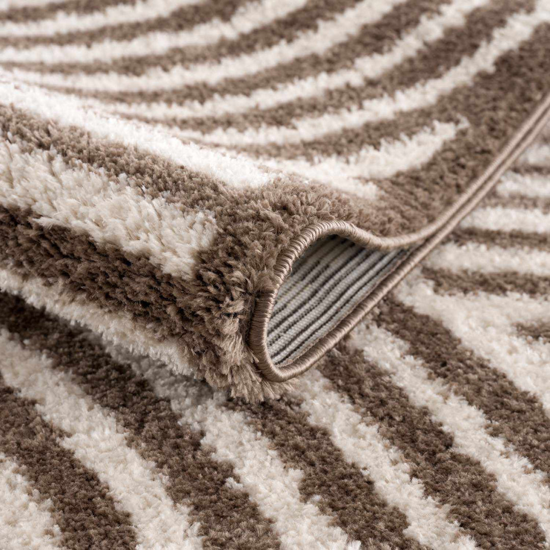 Allard Brown And Beige Contemporary Design Washable Rug