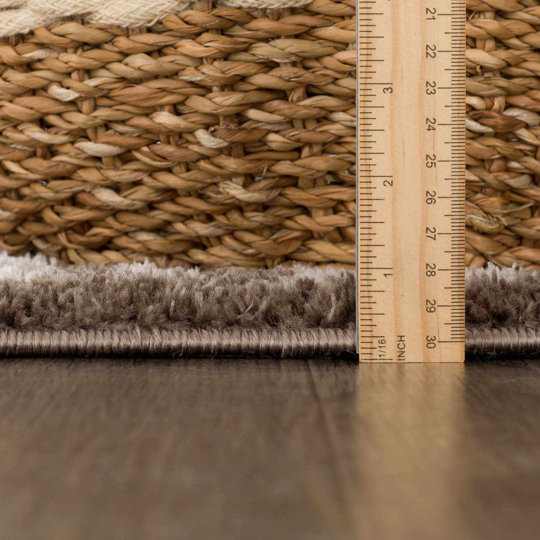 Allard Brown And Beige Contemporary Design Washable Rug